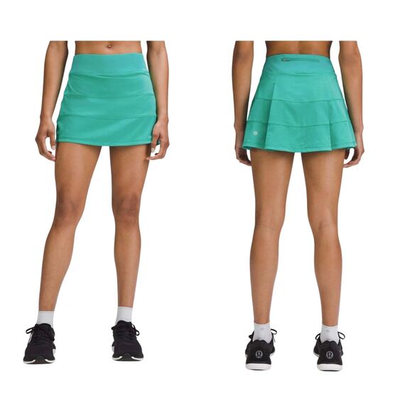 Lululemon Kelly Green Pace Rival Mid Rise Skirt Long 8 - Picture 1 of 11